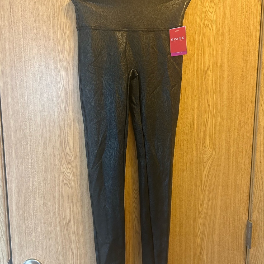 SPANX Black Faux Leather Leggings